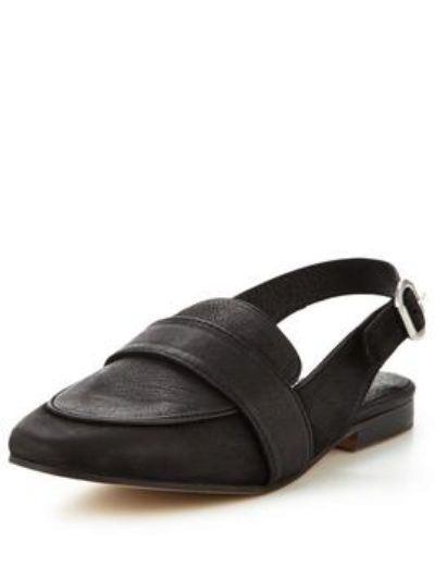 Office Sling Back Loafer Shoe - Black